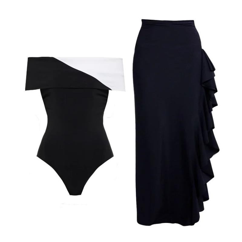 Strapless Swimsuit and skirt