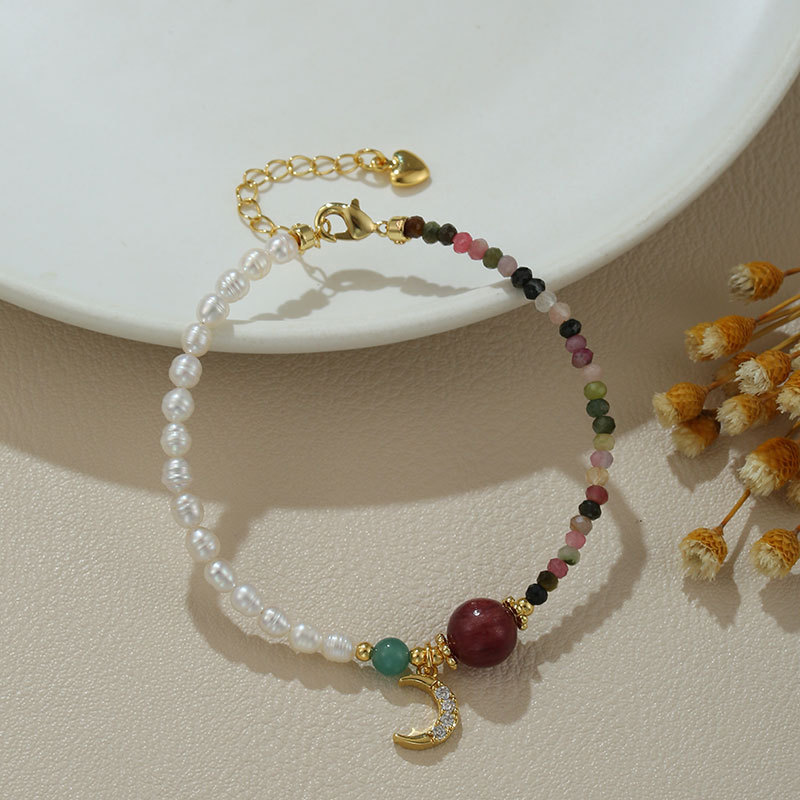 6:B4103 natural pearl color beads moon