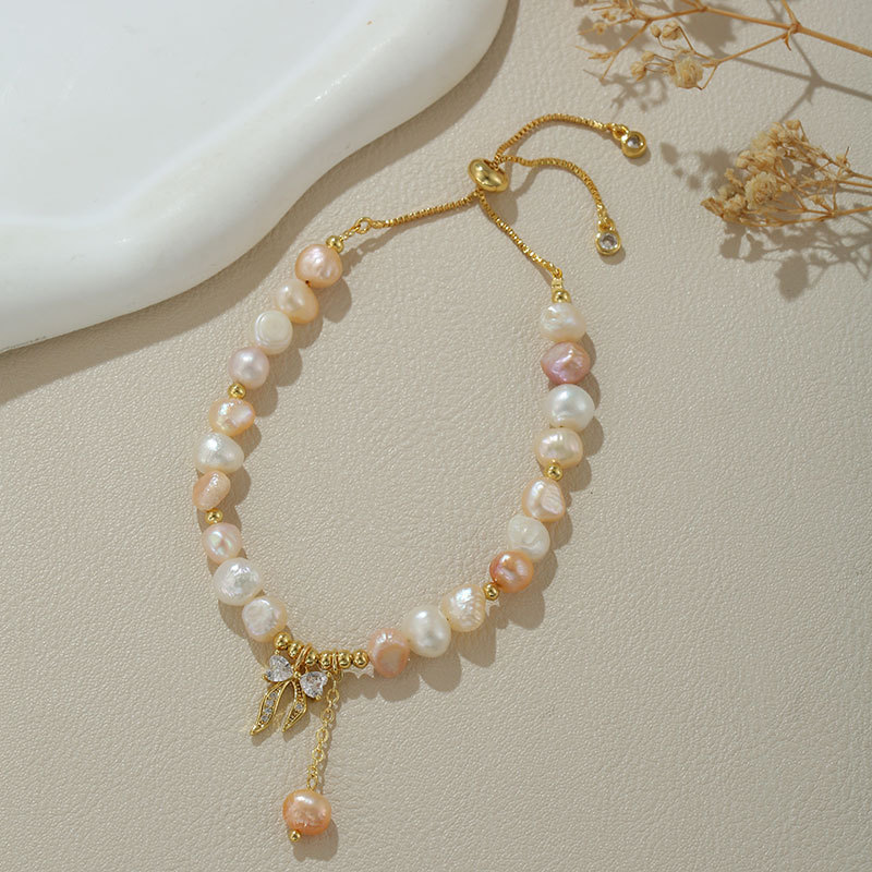 6:B4279 natural pearl candy color bow