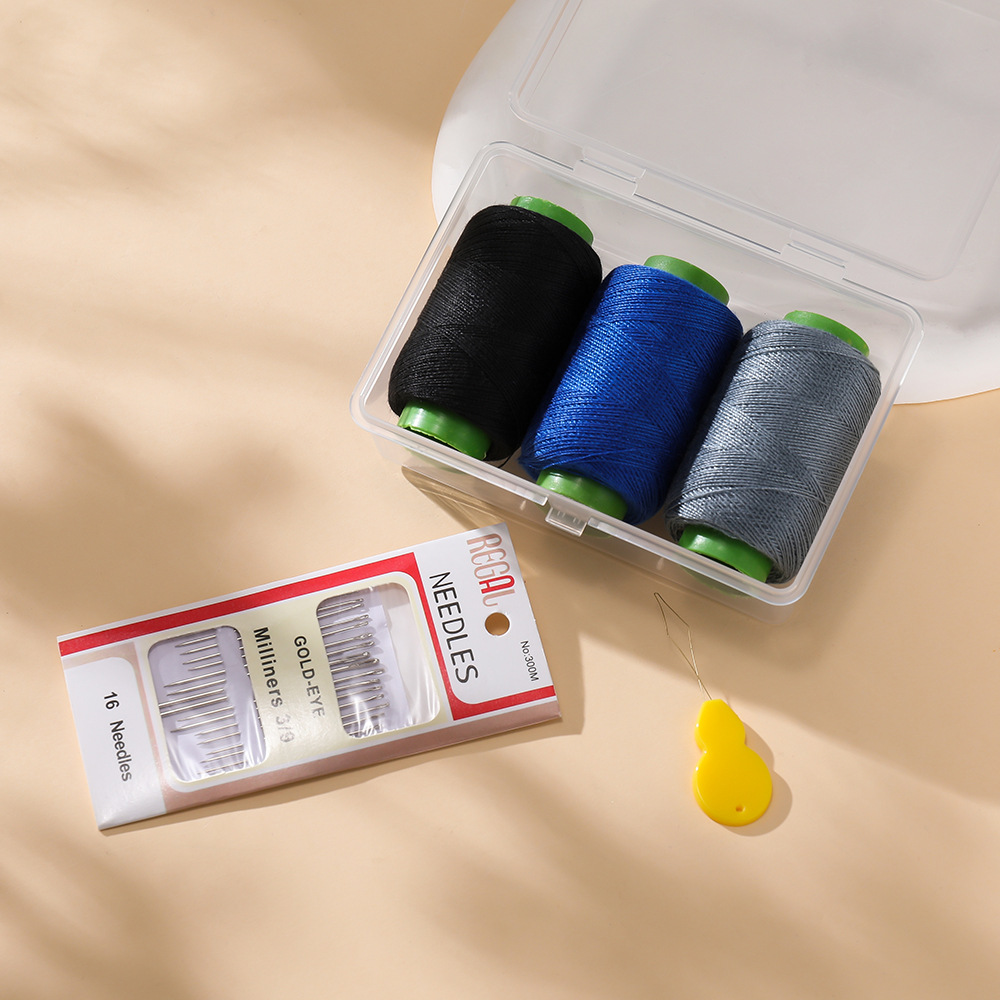 1:Black, blue and gray (3 rolls of thread   1 set of needles   thread guide) 1 set