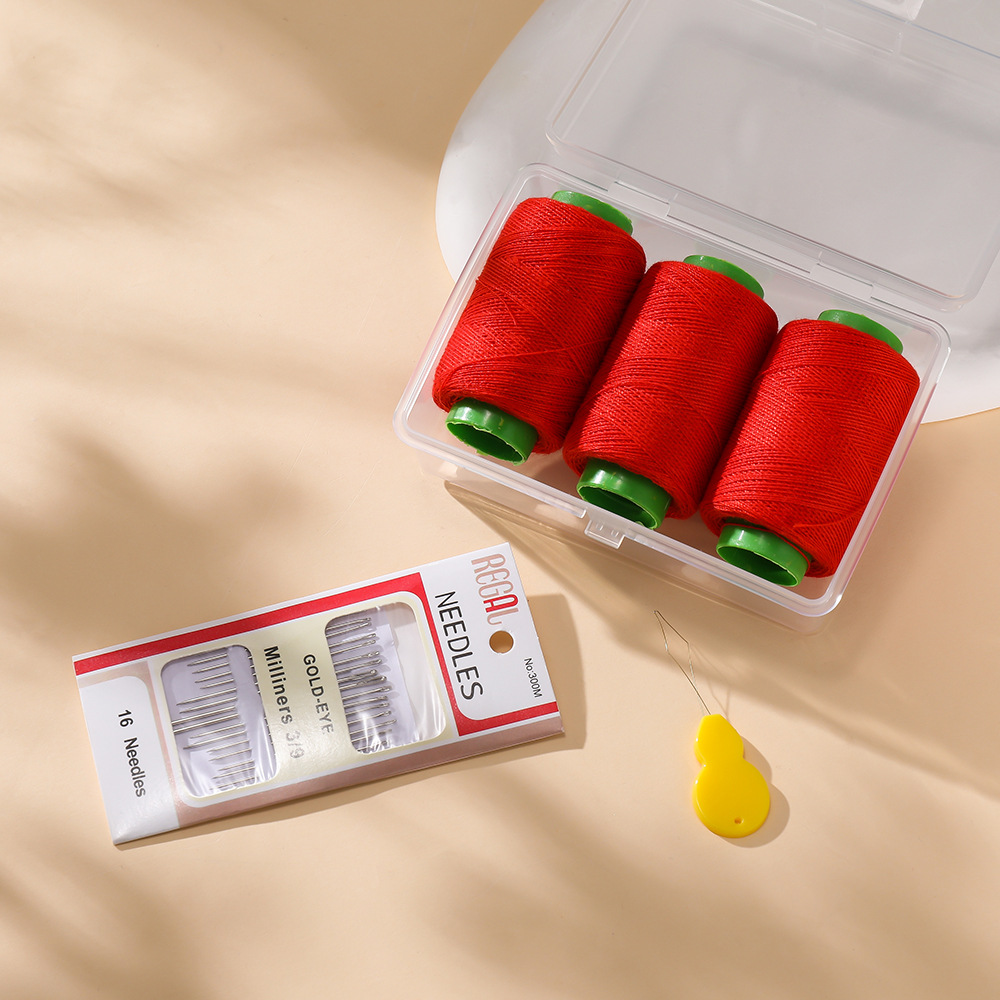 9:Red (3 rolls of thread   1 set of needles   thread guide) 1 set