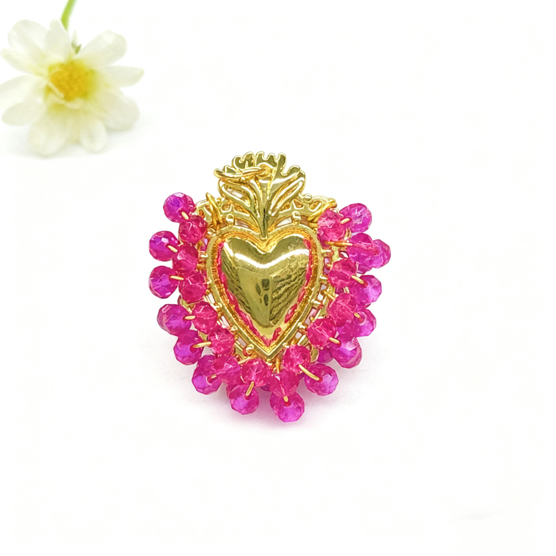 1:Rose red love pendant