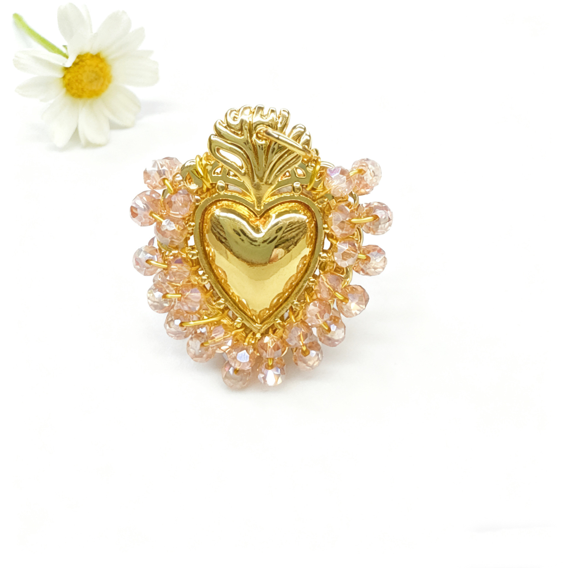 6:Champagne color love pendant