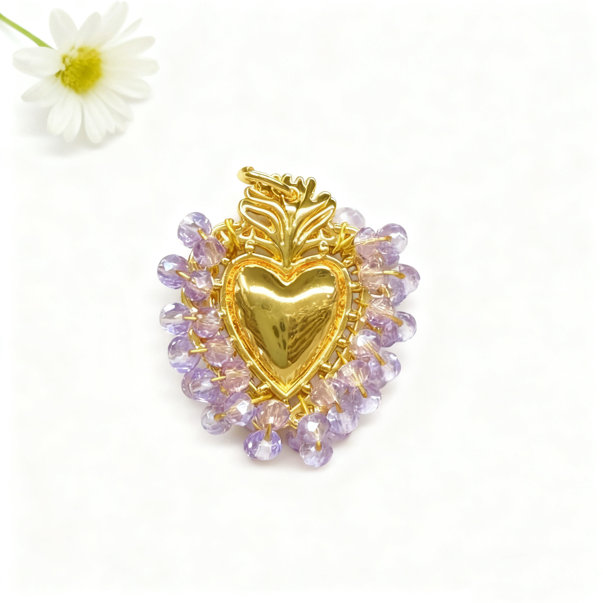 10:Light purple love pendant