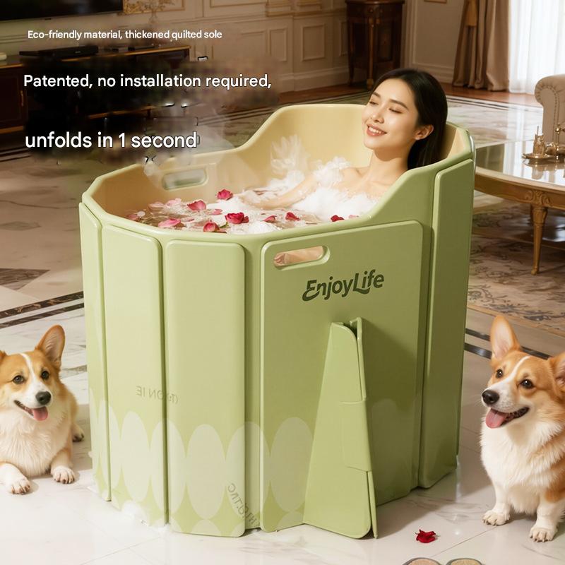 85*55cm lime bubble adult deep folding bath bucket - ordinary model
