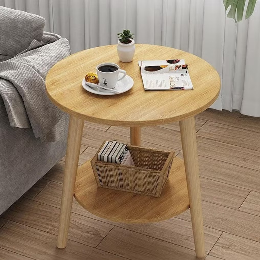 [Round double layer] original wood grain 60*42 (height) cm