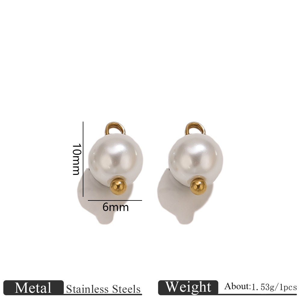 1:6mm gold pearl pendant