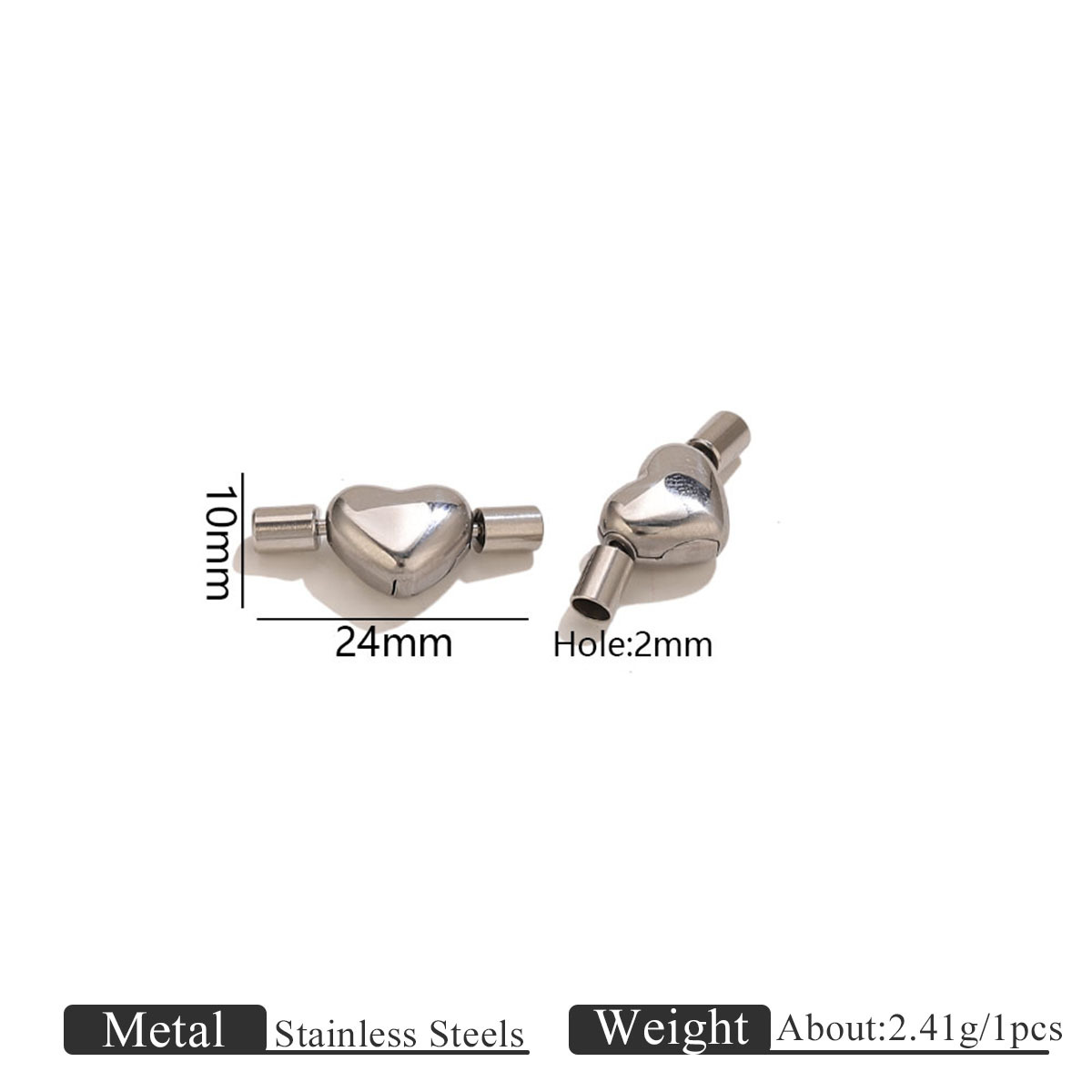 1:Steel color heart connection