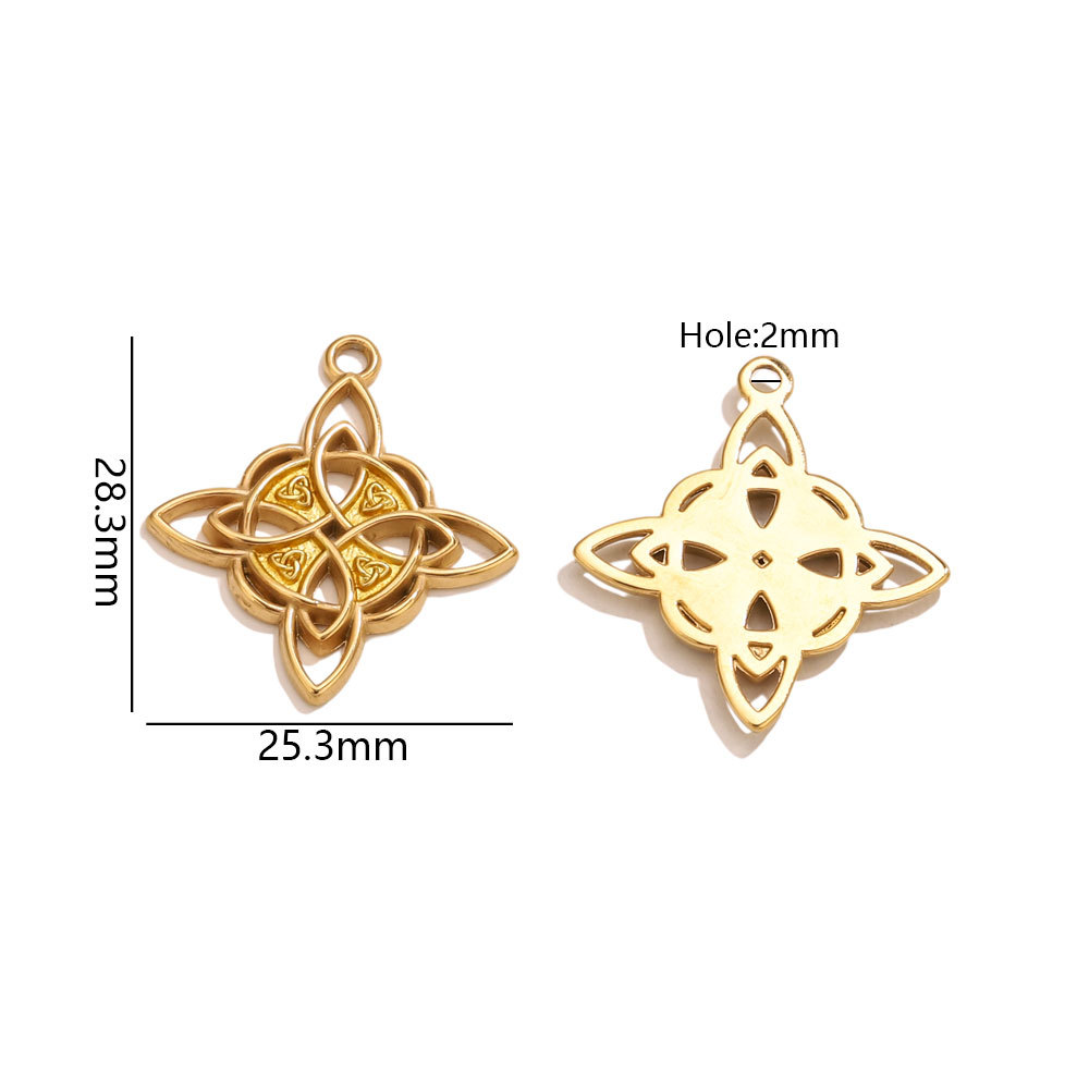 1:Gold intertwined cross pendant