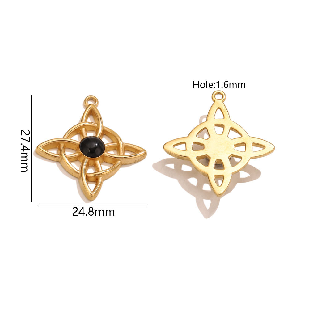 3:Golden cross obsidian pendant - ring