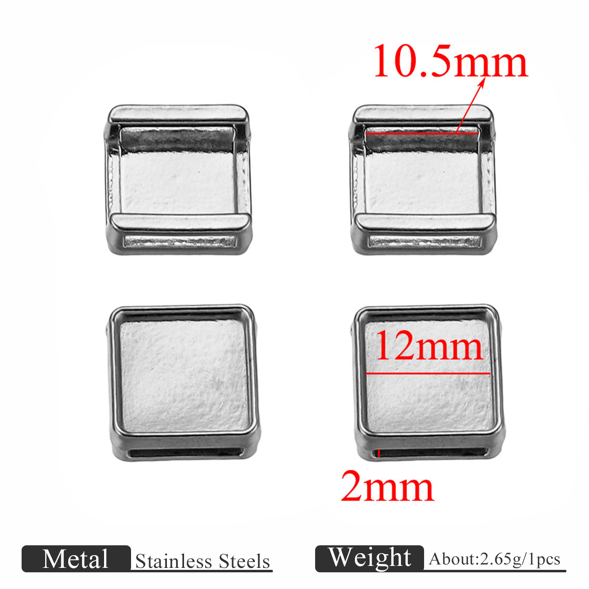 1:Steel color square 12mm