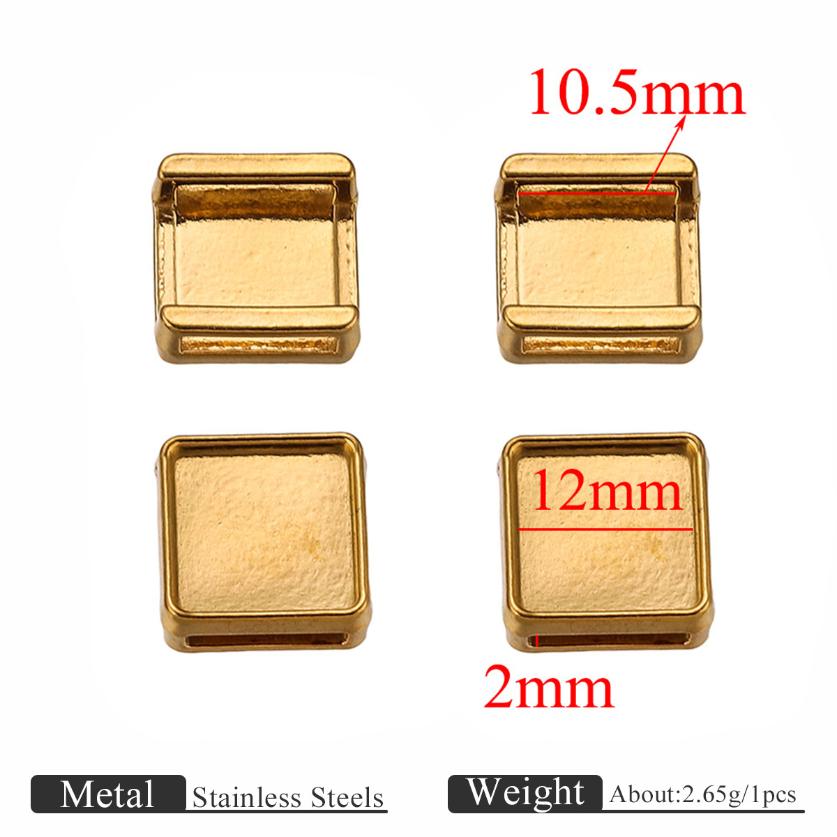 2:Gold square 12mm