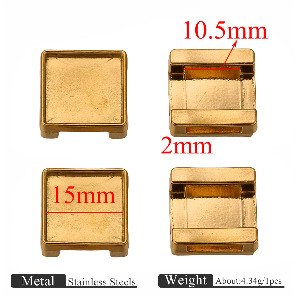 4:Gold square 15mm