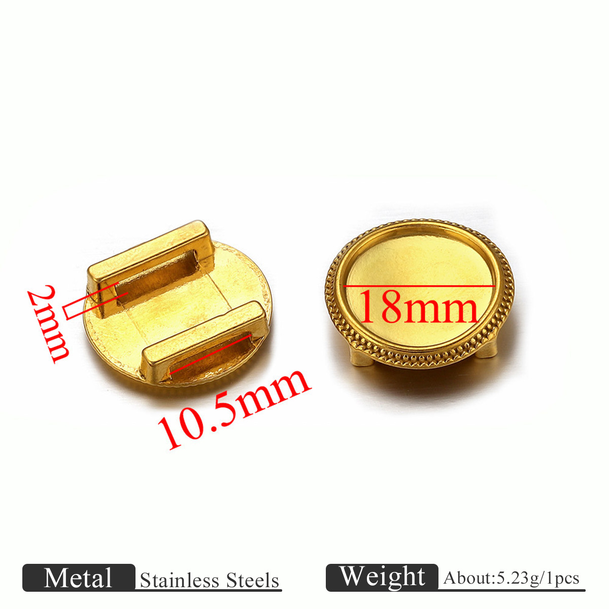10:Gold round 18mm