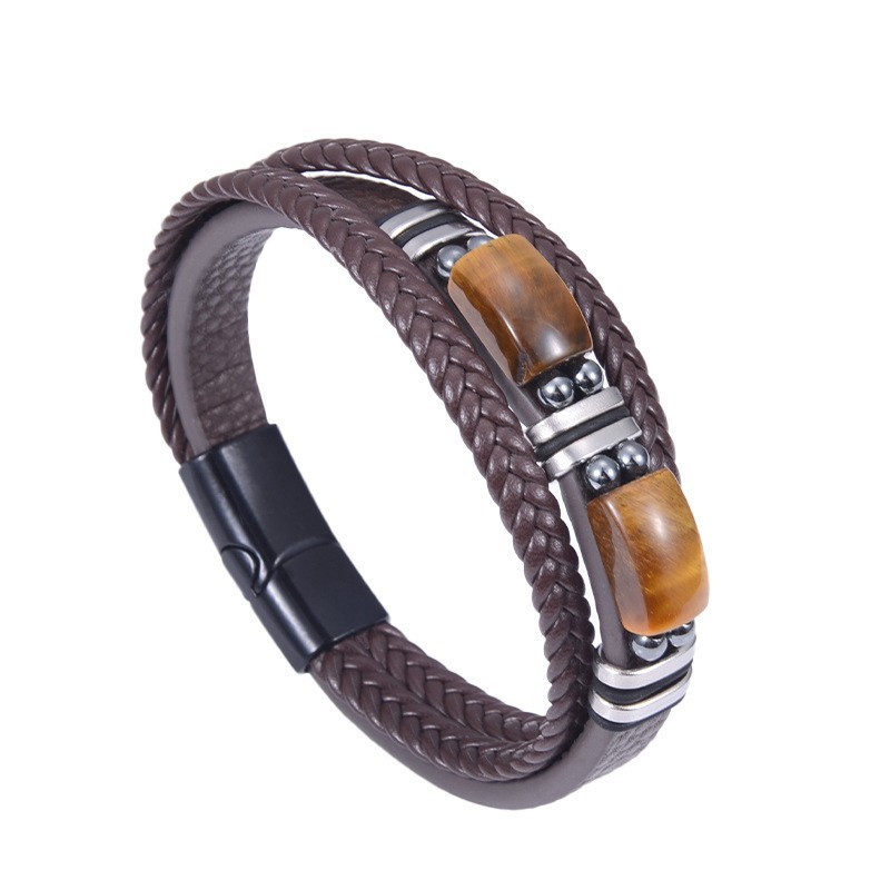 18:Coffee skin gang buckle tiger eye stone