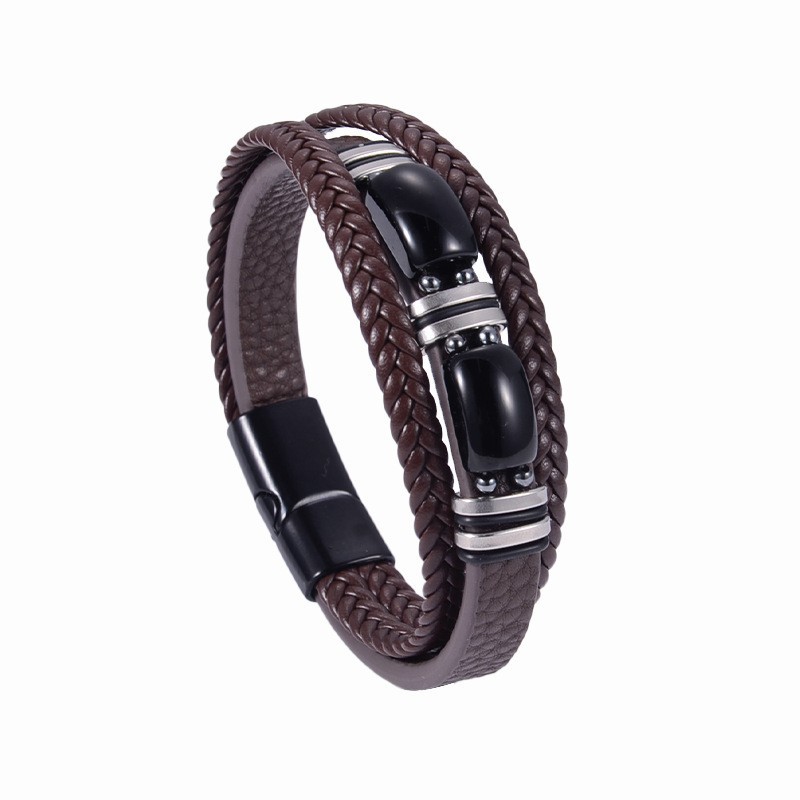 19:Coffee leather rigid buckle obsidian