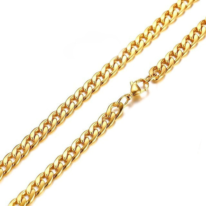 7mm wide gold 80cm
