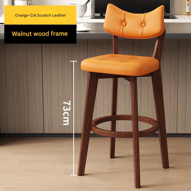 brown wooden frame   orange Scratch-Resistant Fabric
