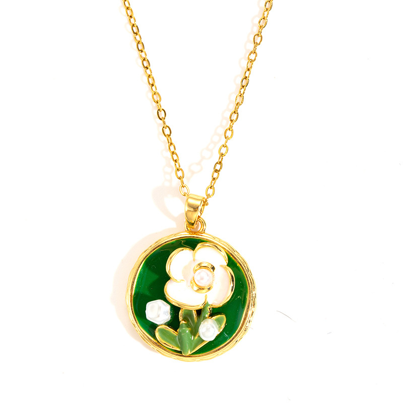 17:Pearl flower necklace-gold-2.07cm