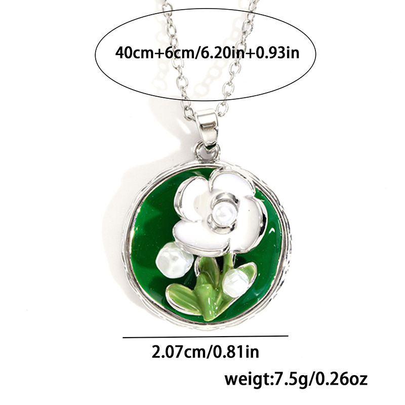 18:Pearl flower necklace-silver-2.07cm