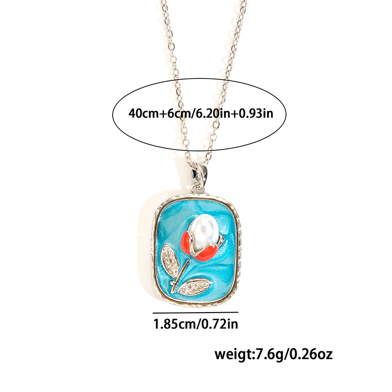 6:Blue oil painting tulip-steel color-1.85cm