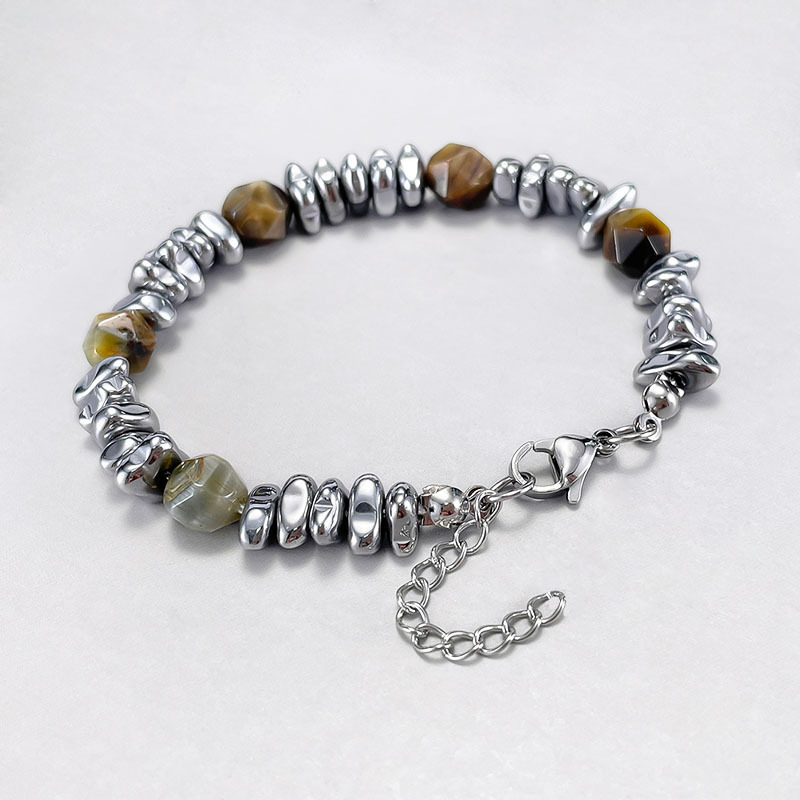 faceted yellow tiger eye bracelet