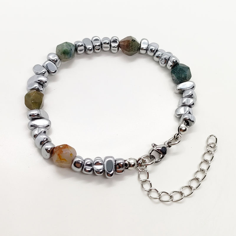 5:05 faceted indian agate bracelet