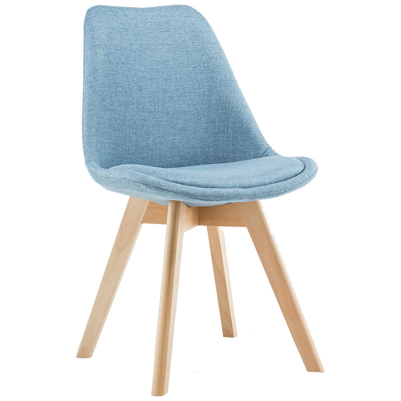 Bold solid wood feet-light blue-fabric style