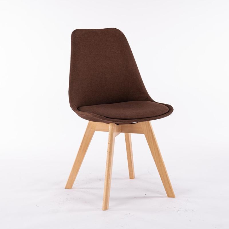 Bold solid wood legs-dark brown-fabric style