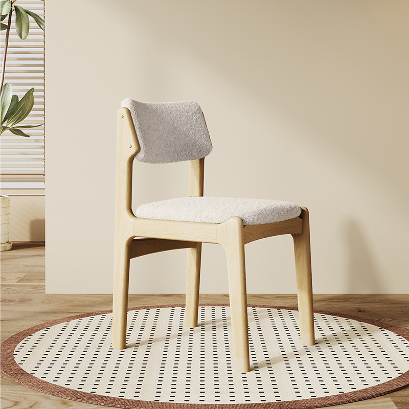 Wood color   white lamb wool