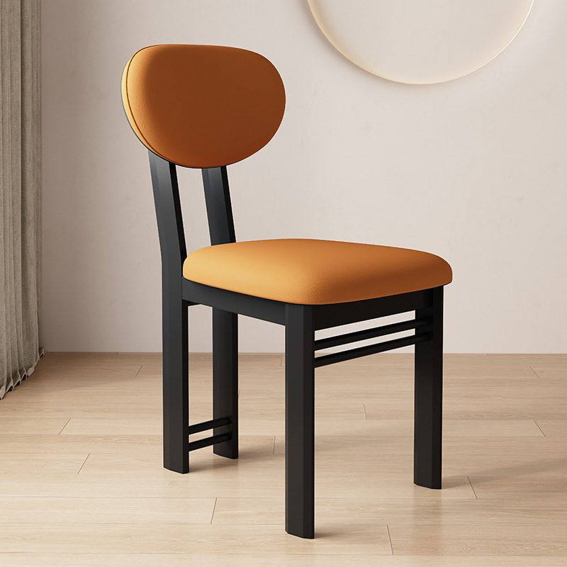 Black orange leather