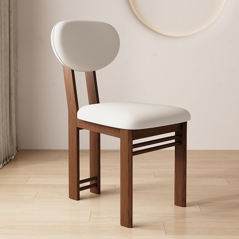 Walnut   white leather