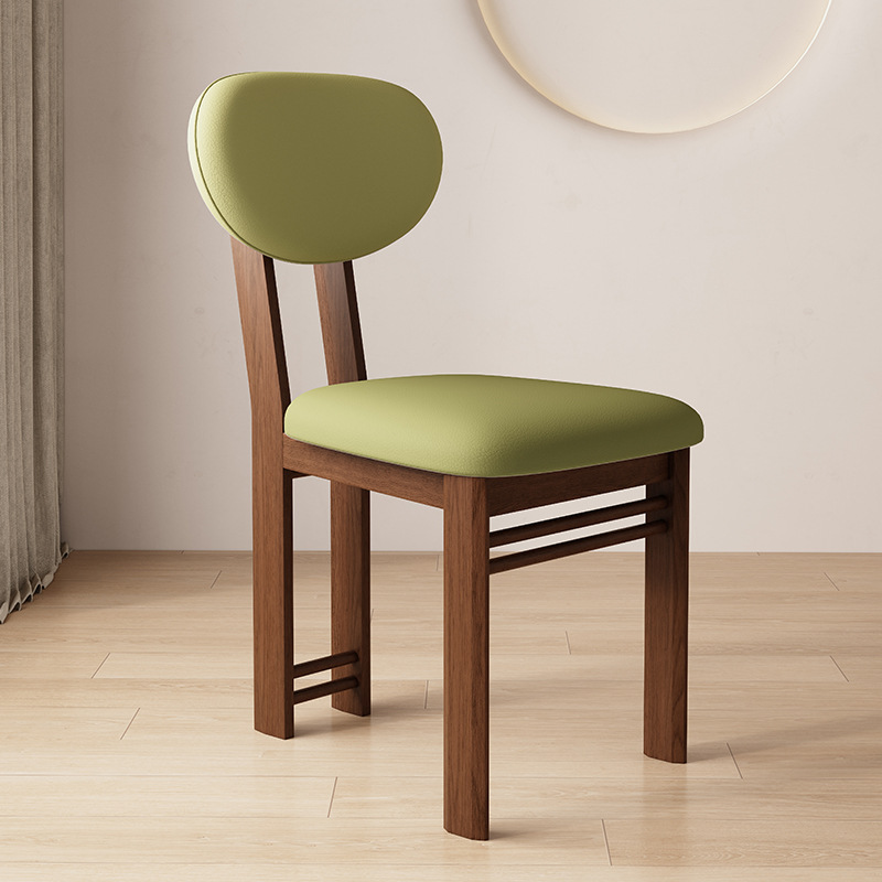 Walnut   green leather