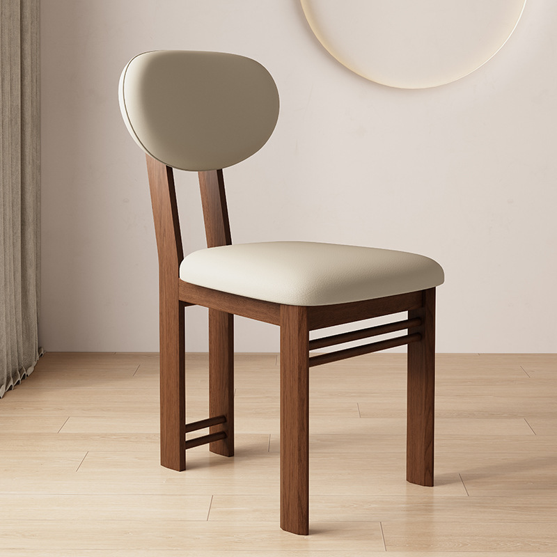 Walnut wood frame   light khaki leather