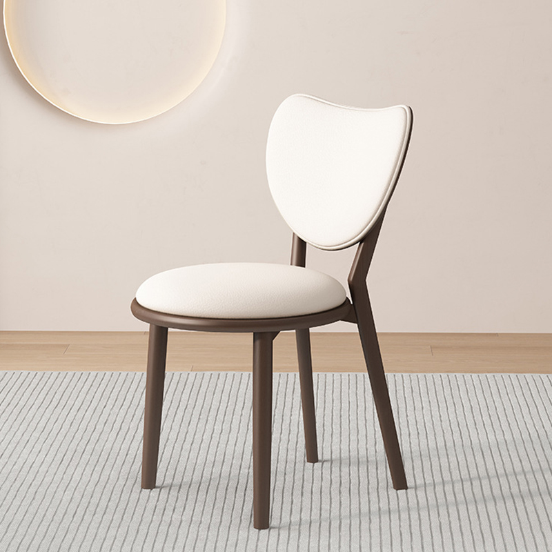 Dark walnut   white leather