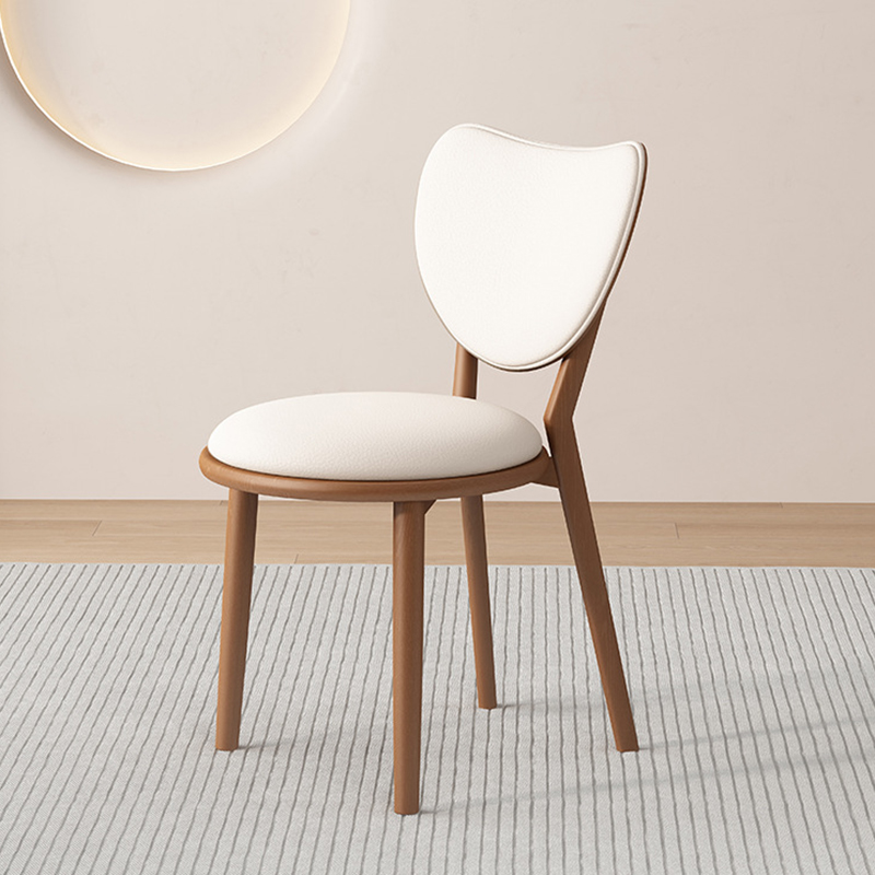 Light walnut   white leather