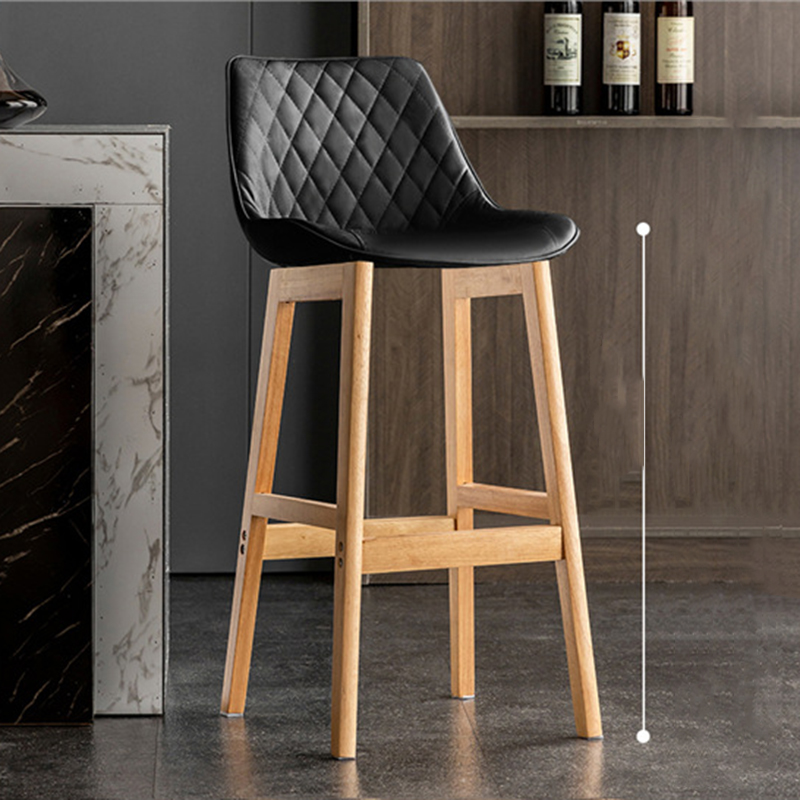 natural wood frame   black leather