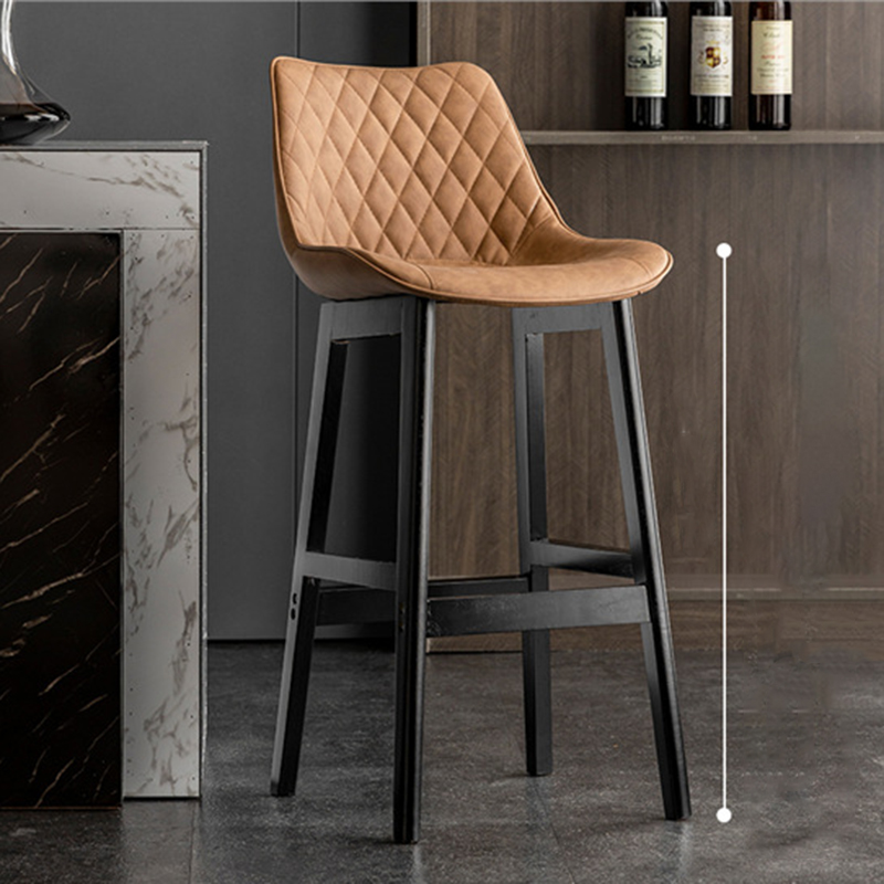 black wooden frame   brown leather