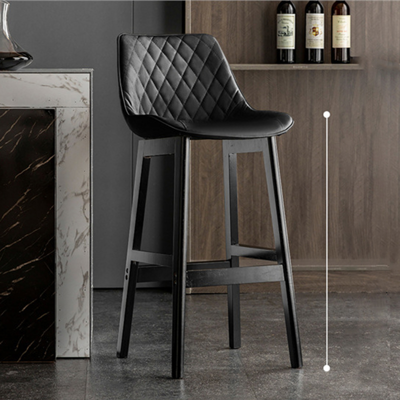 black wooden frame   black leather