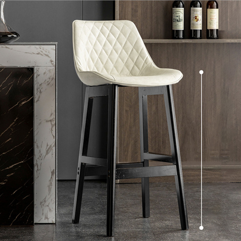 black wooden frame   off-white leather