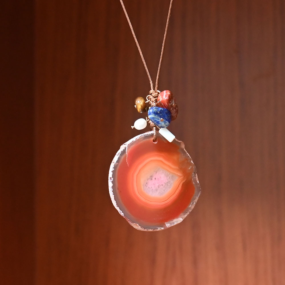 7 agate orange rougeâtre