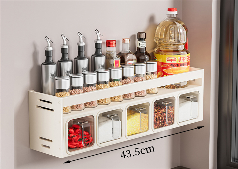 Cream white spice rack (with 5 boxes)