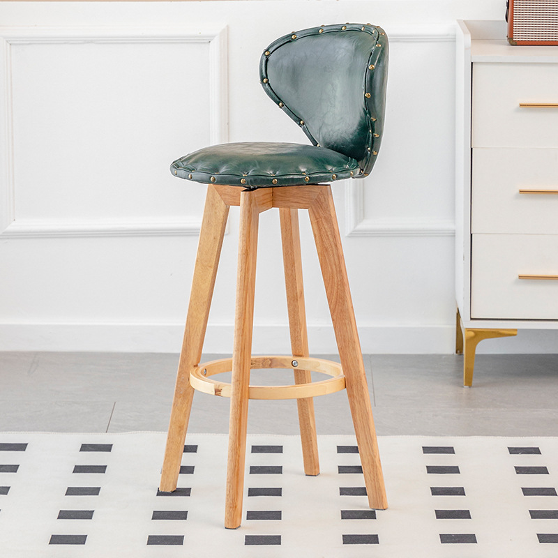 Dark green and wood color frame