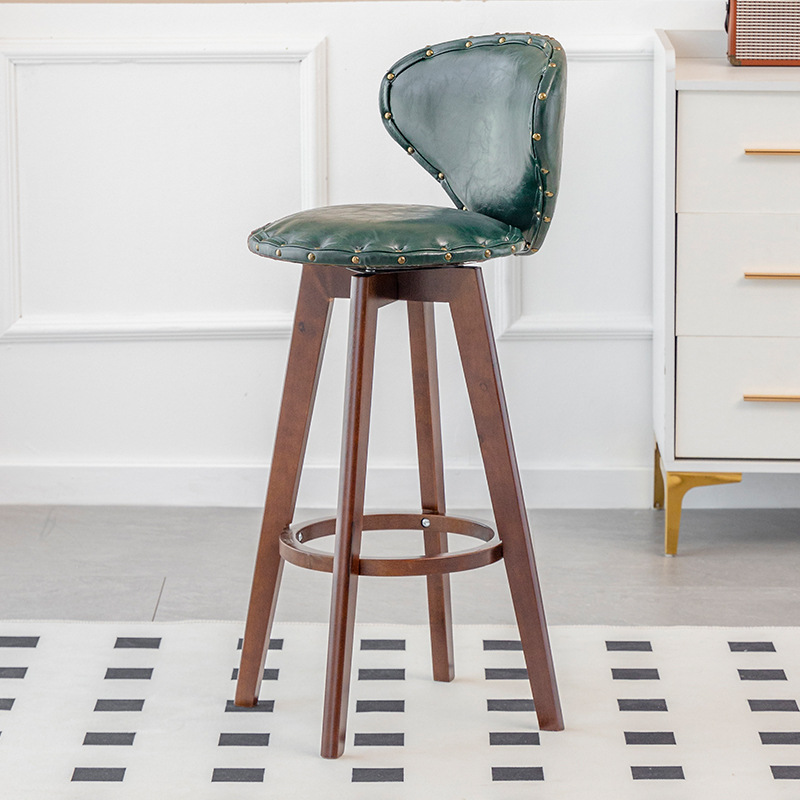 Dark green and brown wood frame