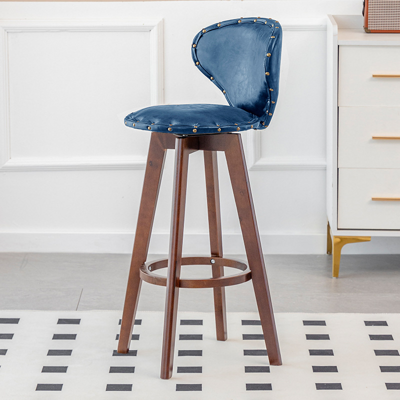 Dark blue and brown wood frame