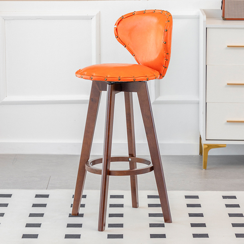 Orange and brown wood frame