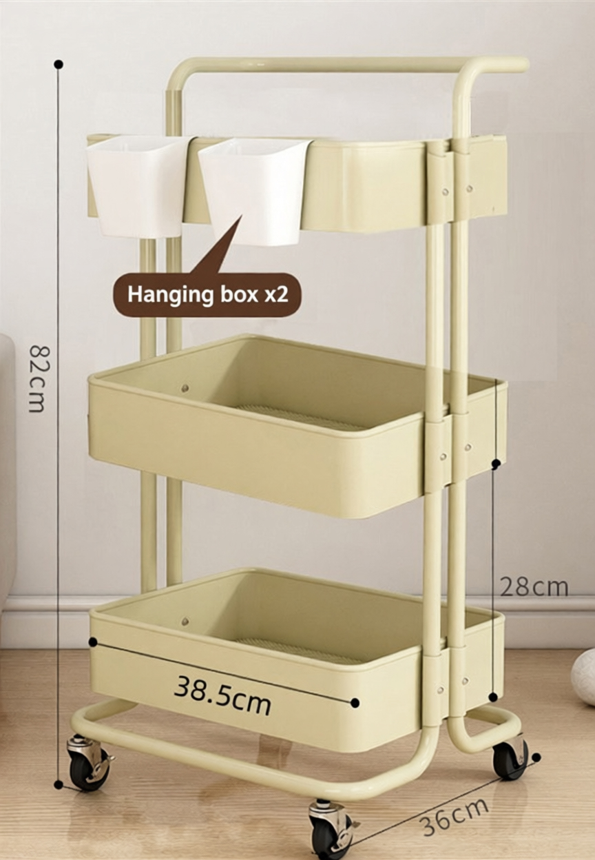Cream yellow three-layer (with armrests)   hanging box*16
