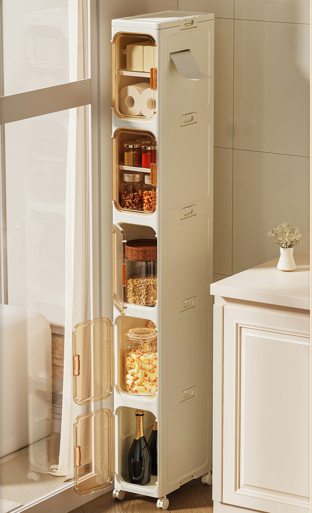 Five floors (open-door model), 18x33.5x156cm