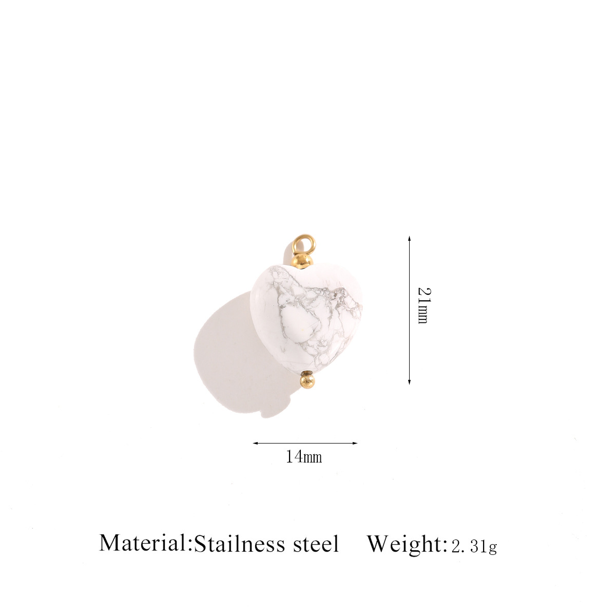 2:Bead needle   stone bead pendant - turquoise white