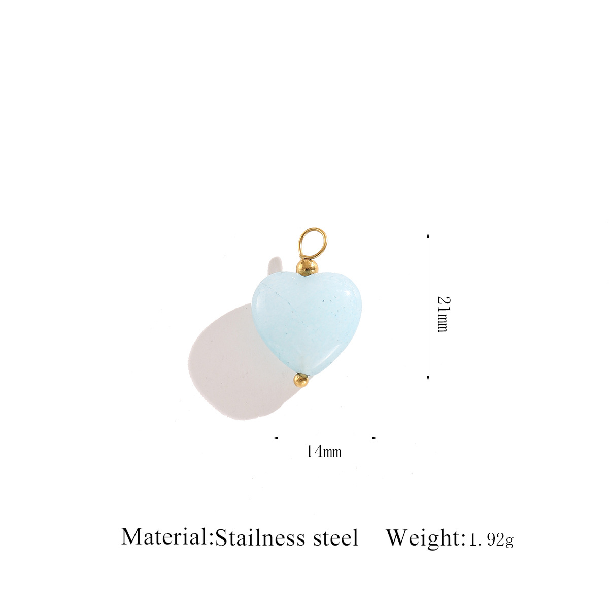 4:Bead needle   stone bead pendant - light blue